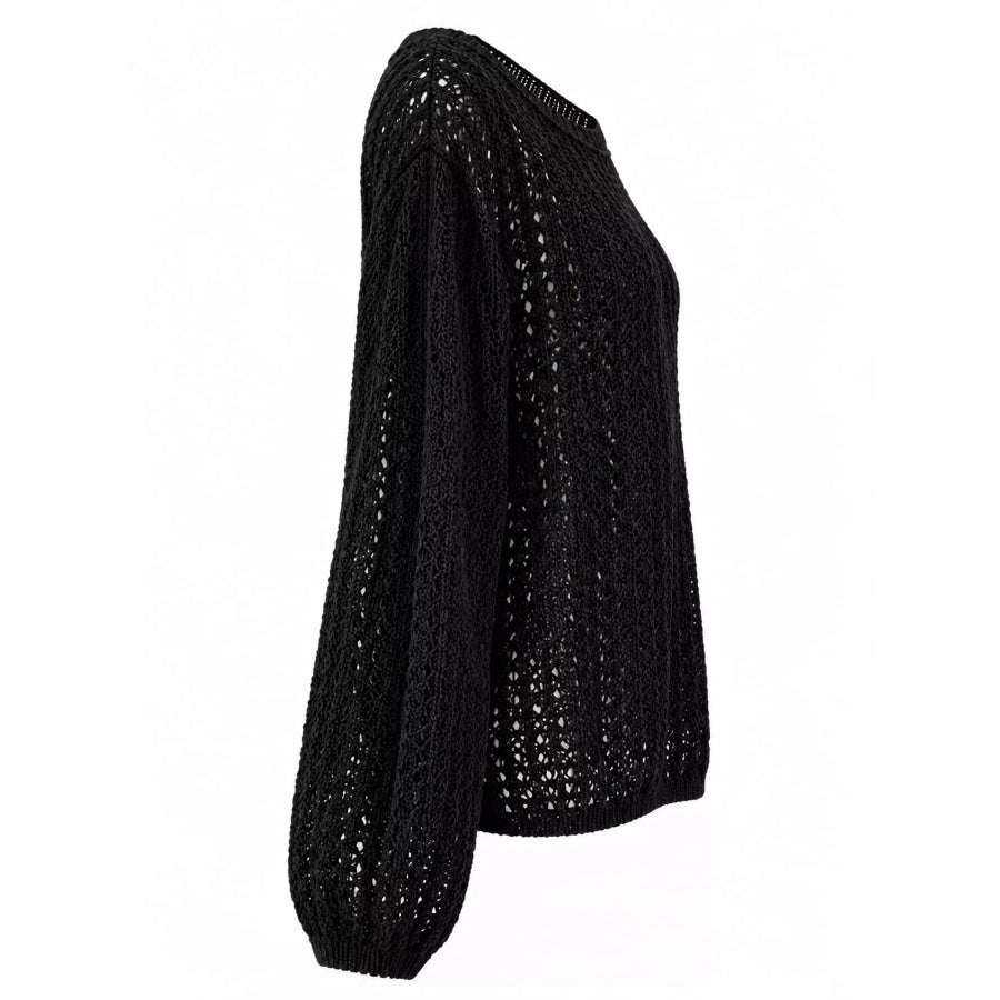 Hollow-Out Breathable Knit Cover Up Top Apparel and Accessories