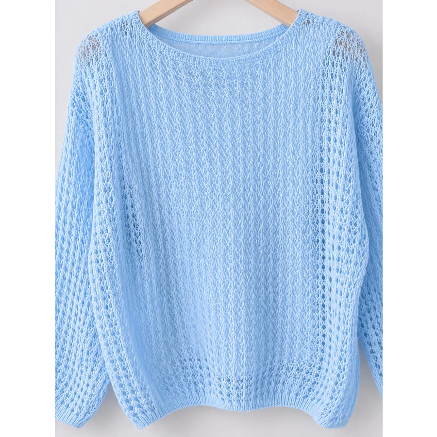 Hollow-Out Breathable Knit Cover Up Top Apparel and Accessories