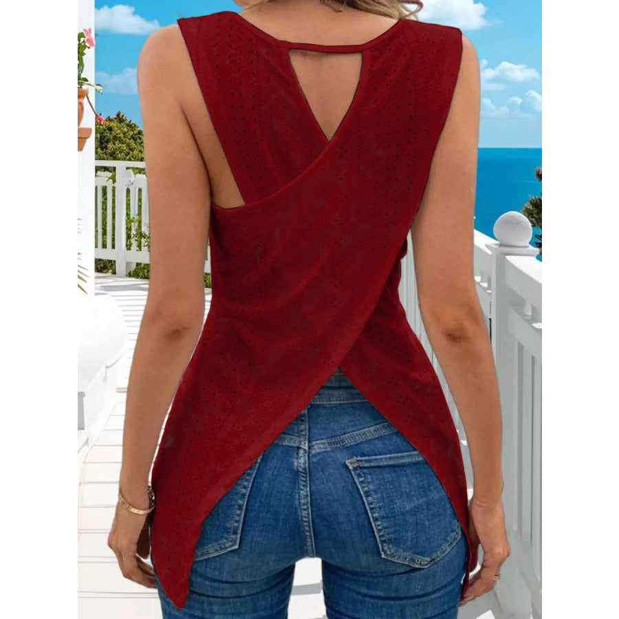 Hollow-Out Knit Tank Top Apparel and Accessories
