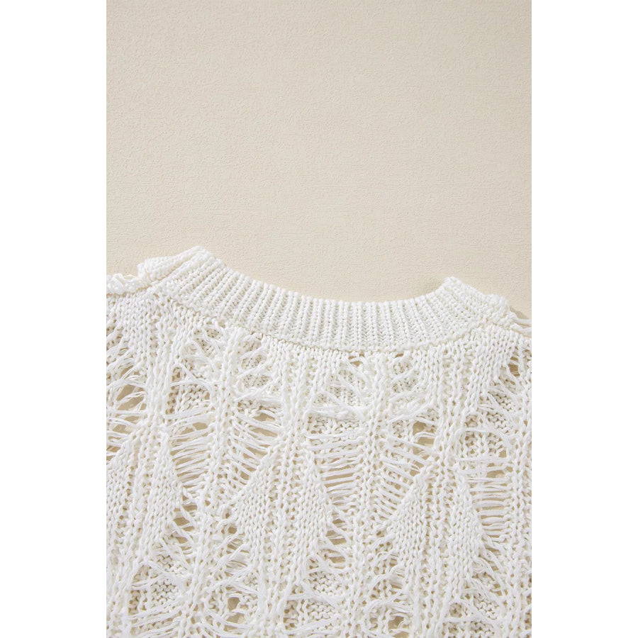 Hollow Out Long Sleeve Knit Cover Up Apparel and Accessories