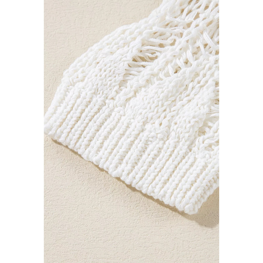 Hollow Out Long Sleeve Knit Cover Up Apparel and Accessories