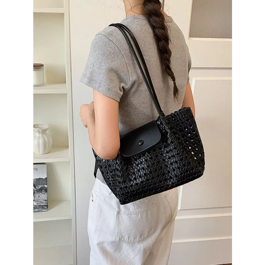 Hollow-Out Shoulder Bag Black / onesize Apparel and Accessories