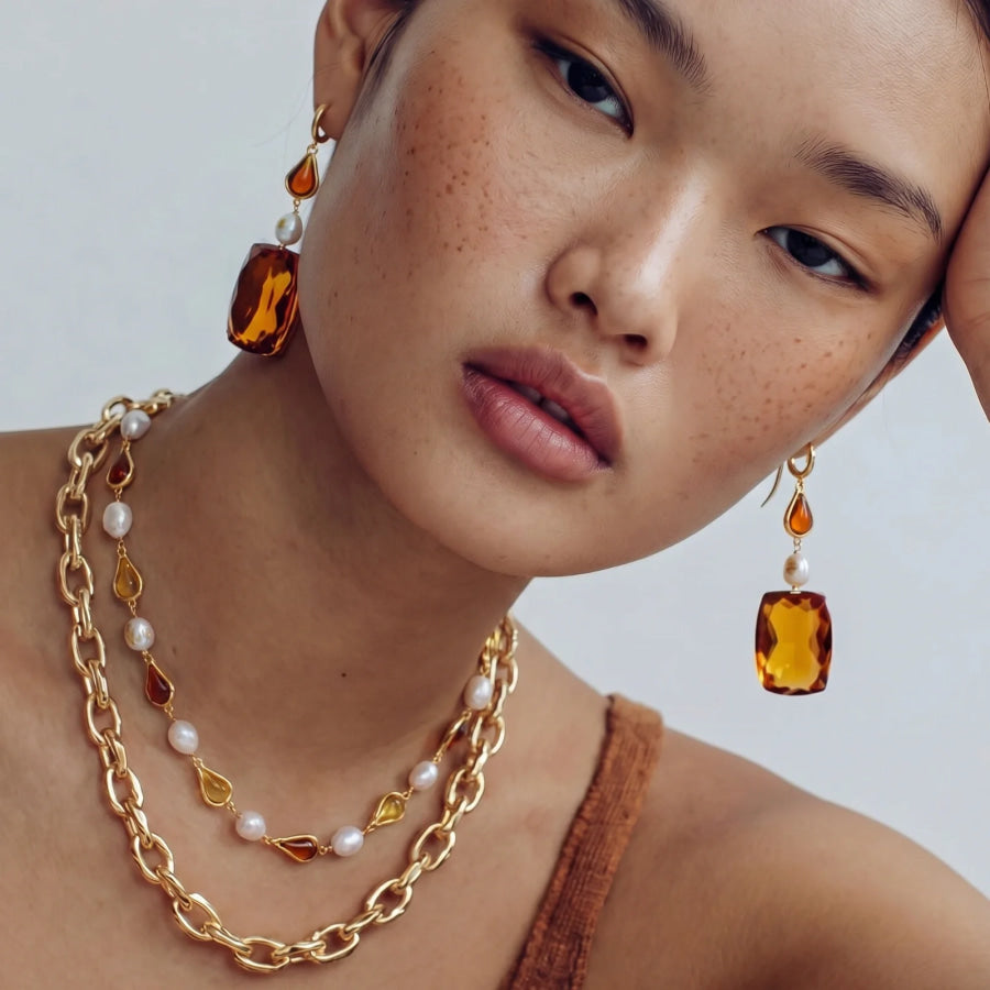 Honey Baroque Necklace by Sandee Rain Boutique Necklaces