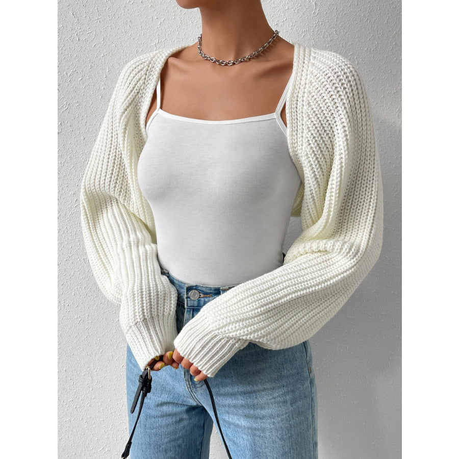 Honey Open Front Long Sleeve Cropped Cardigan Apparel and Accessories