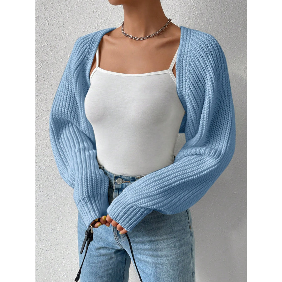 Honey Open Front Long Sleeve Cropped Cardigan Apparel and Accessories