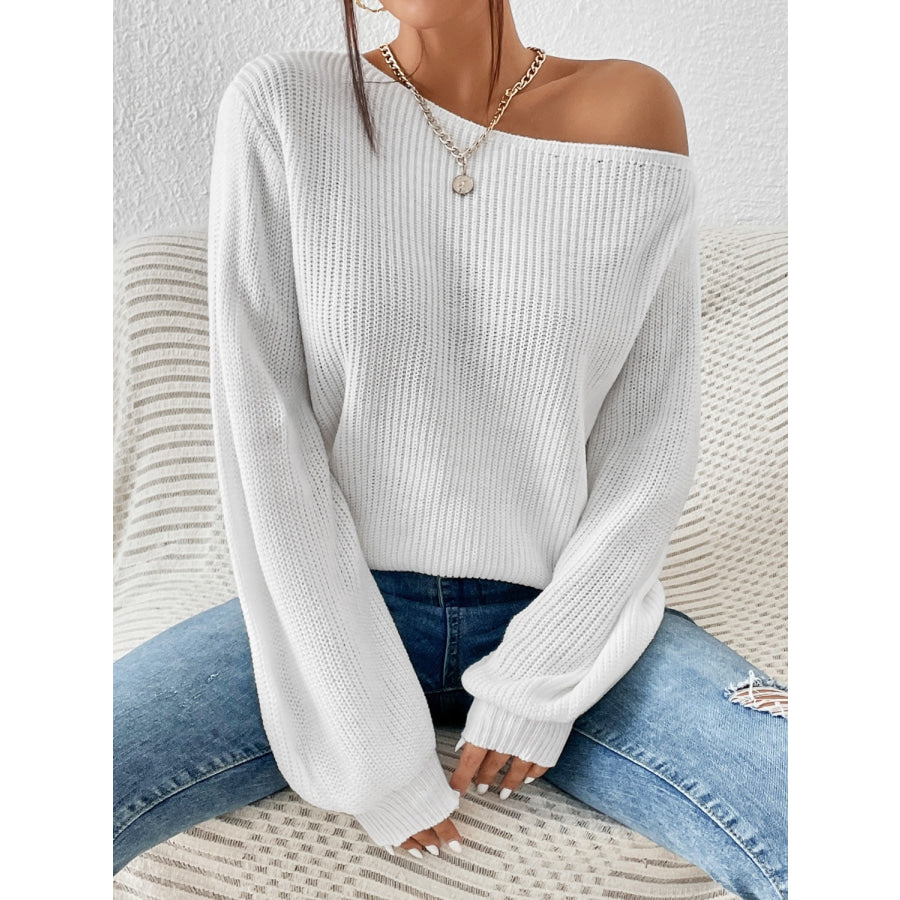 Honey Single Shoulder Long Sleeve Sweater Apparel and Accessories