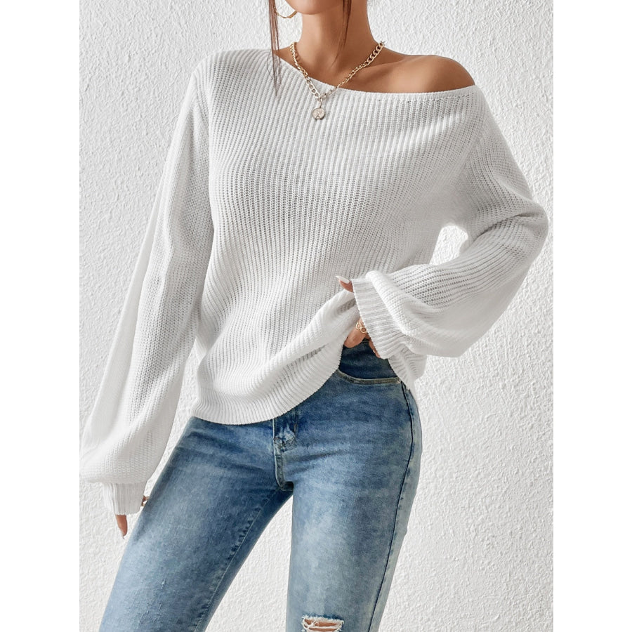 Honey Single Shoulder Long Sleeve Sweater Apparel and Accessories