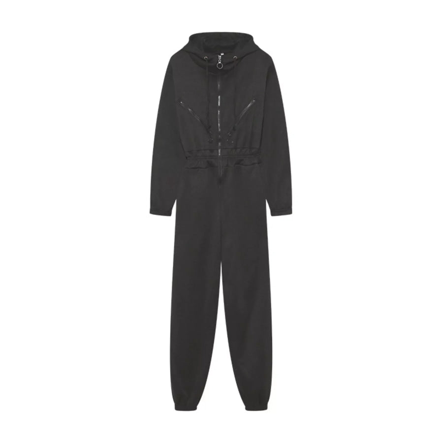 Hooded Zip-Up Long Sleeve Jumpsuit Apparel and Accessories