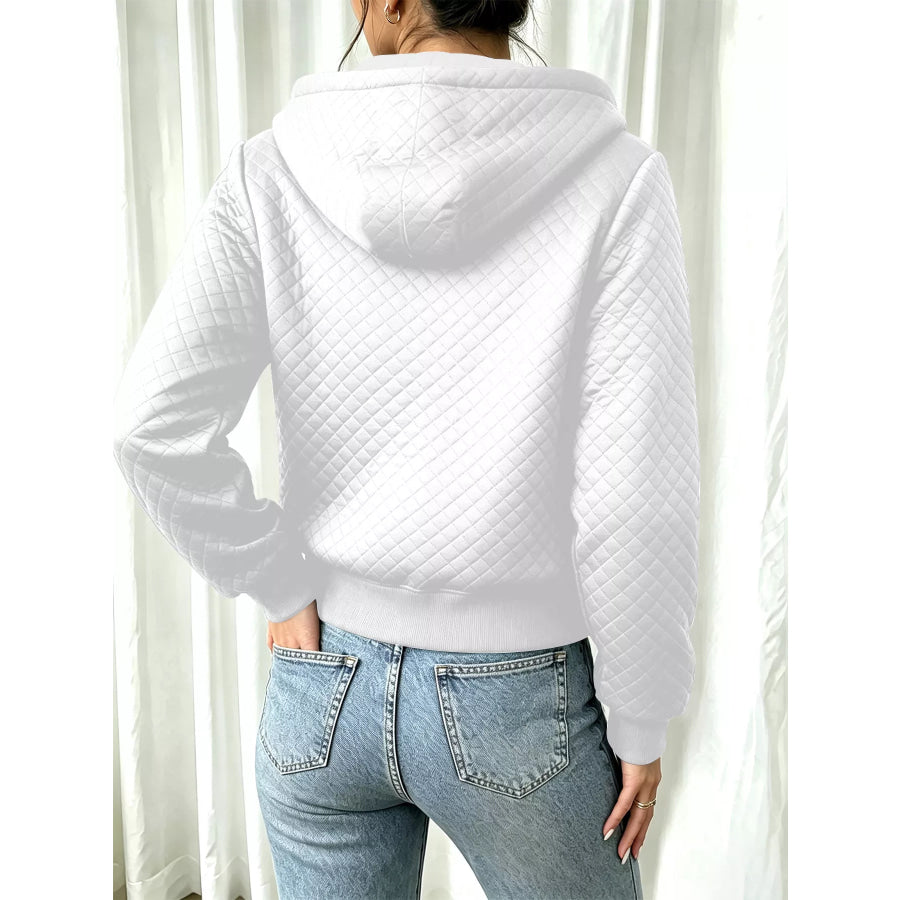 Hooded Zip-Up Texture Jacket Apparel and Accessories