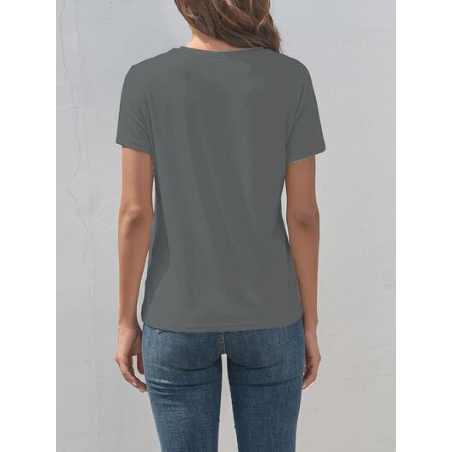 Horse Round Neck Short Sleeve T - Shirt Apparel and Accessories