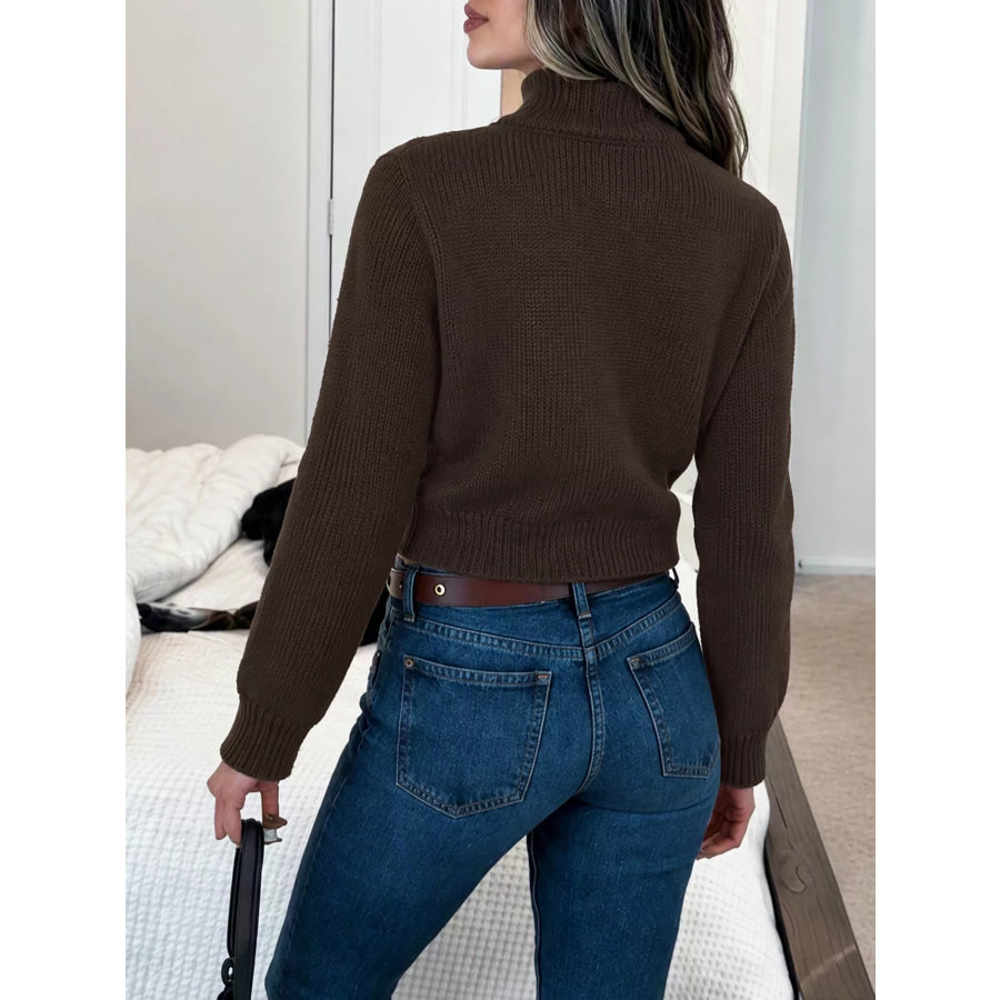 Horse Zip Up Mock Neck Cardigan Apparel and Accessories
