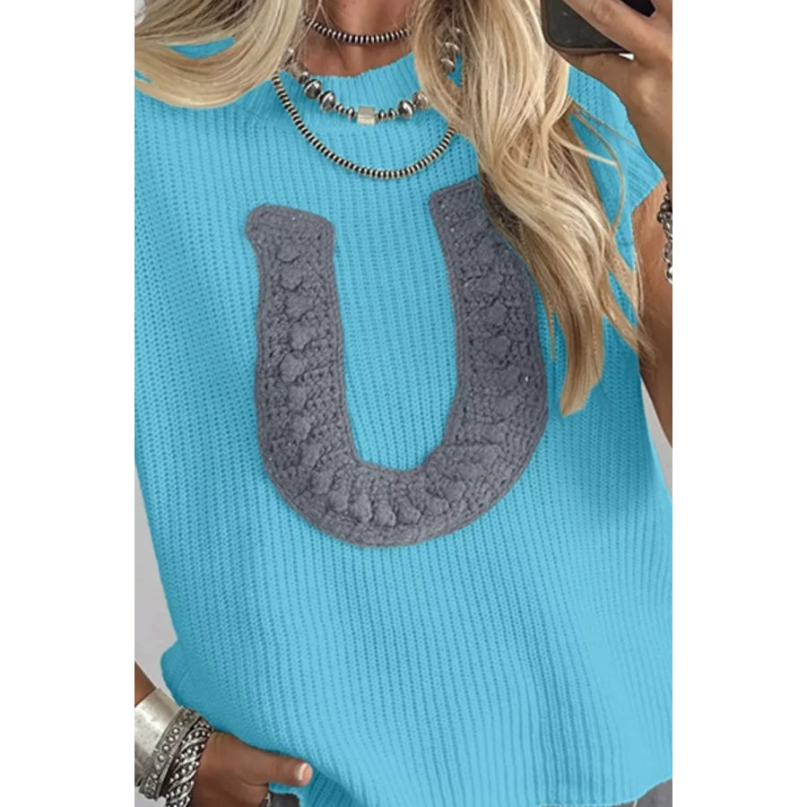 Horseshoe Cap Sleeve Sweater Apparel and Accessories