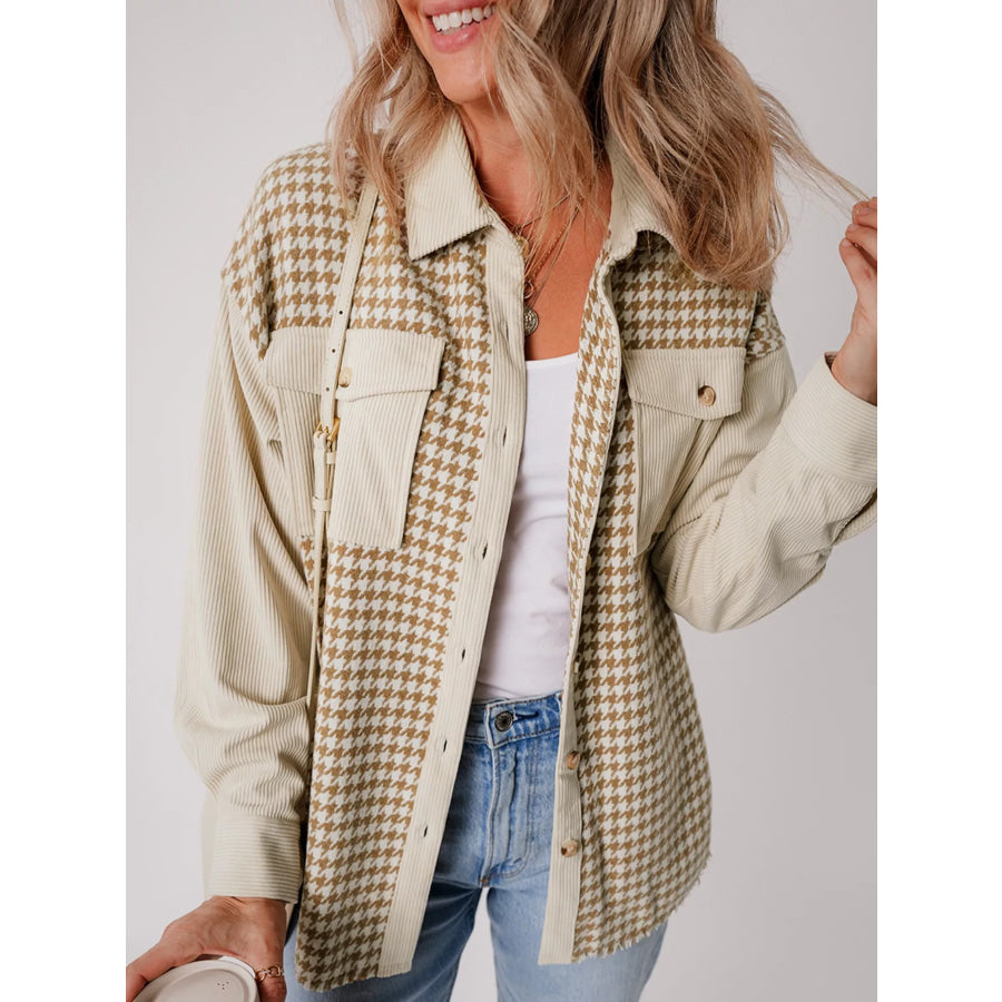 Houndstooth Button-Down Jacket Apparel and Accessories