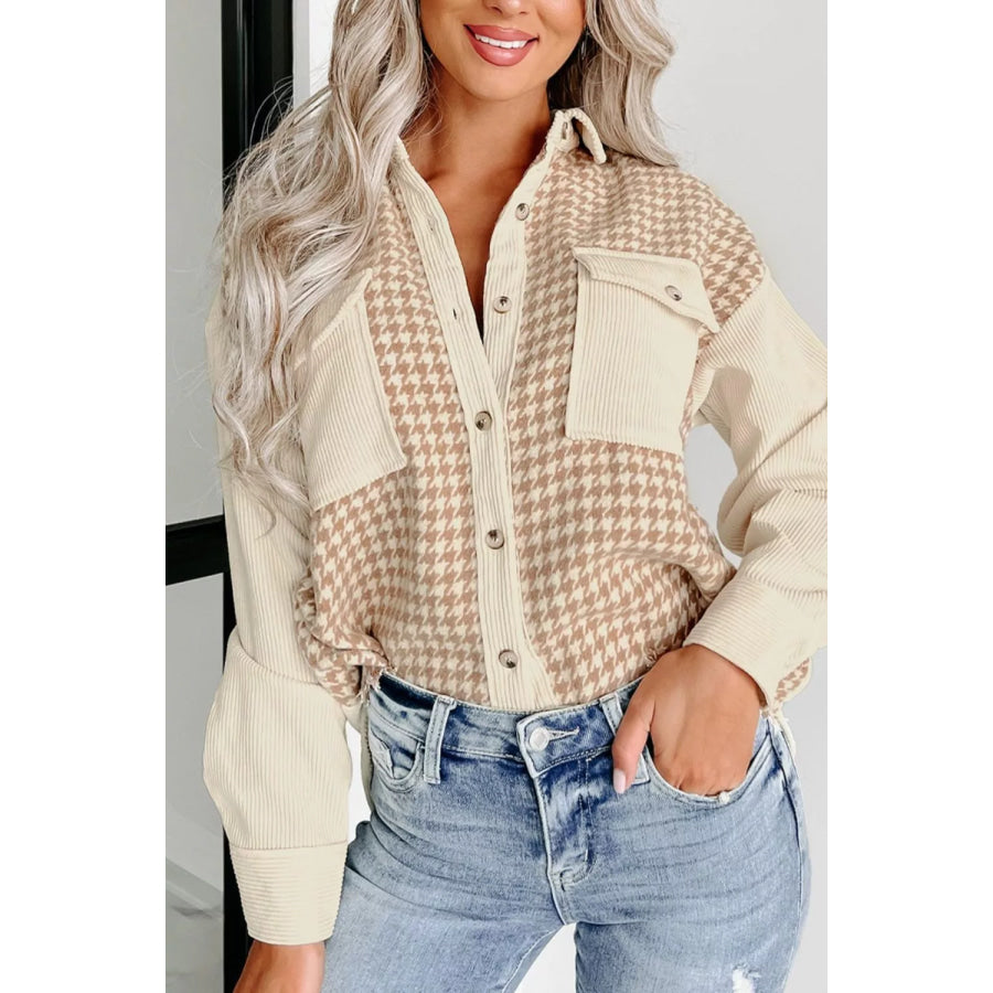 Houndstooth Button-Down Jacket Apparel and Accessories