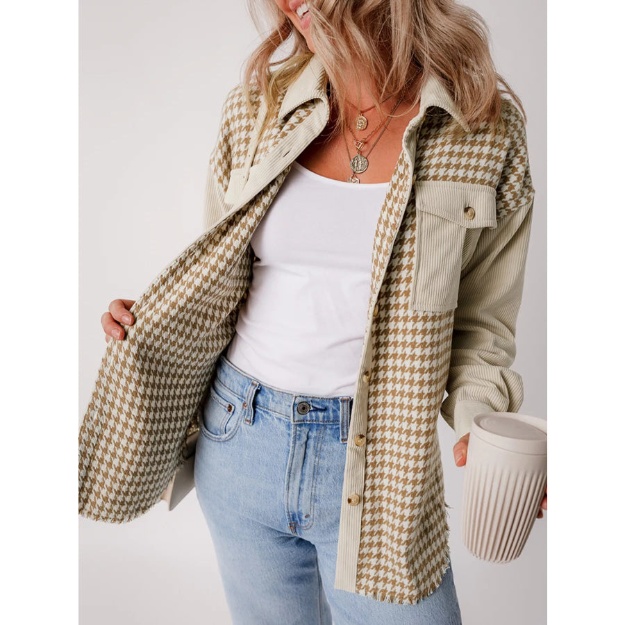 Houndstooth Button-Down Jacket Apparel and Accessories