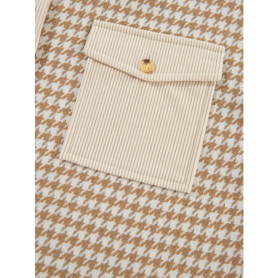 Houndstooth Button-Down Jacket Apparel and Accessories