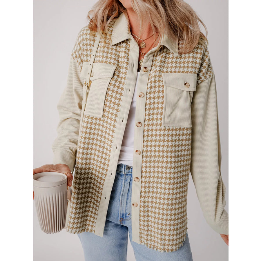 Houndstooth Button-Down Jacket Apparel and Accessories