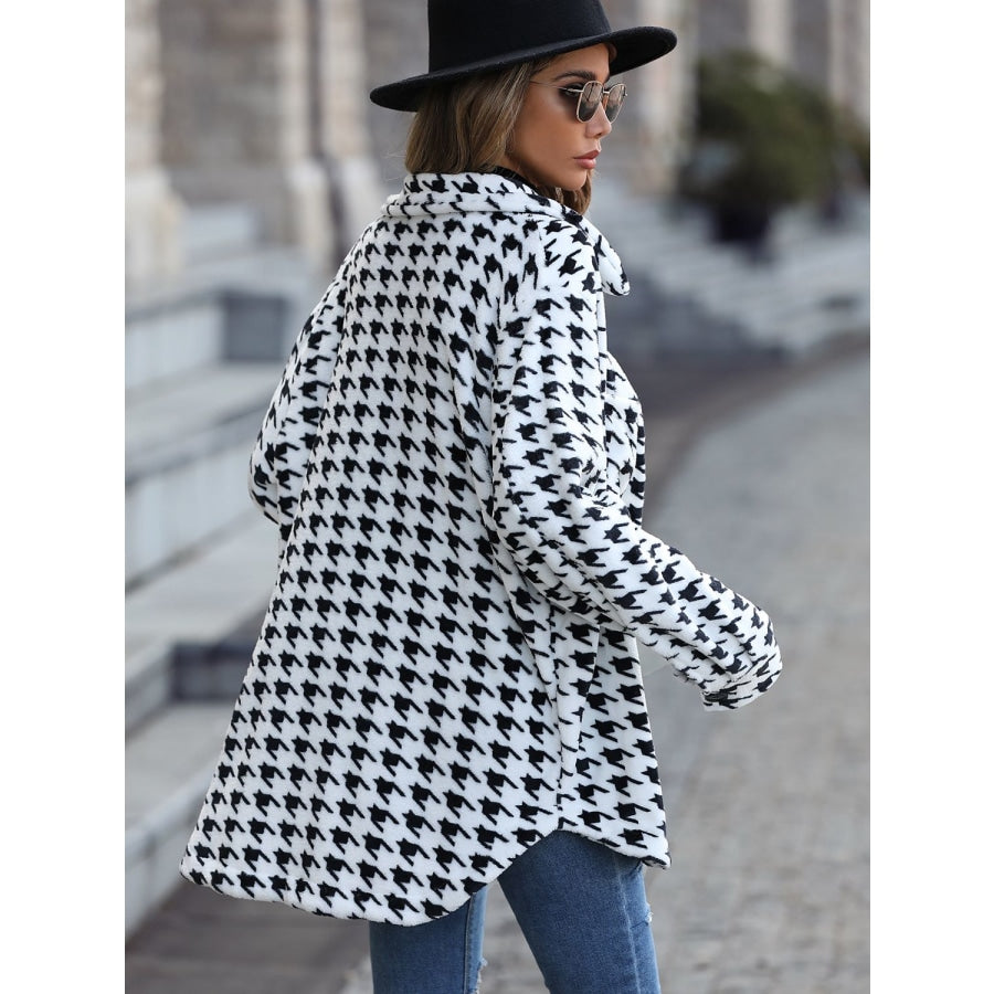 Houndstooth Button Down Jacket