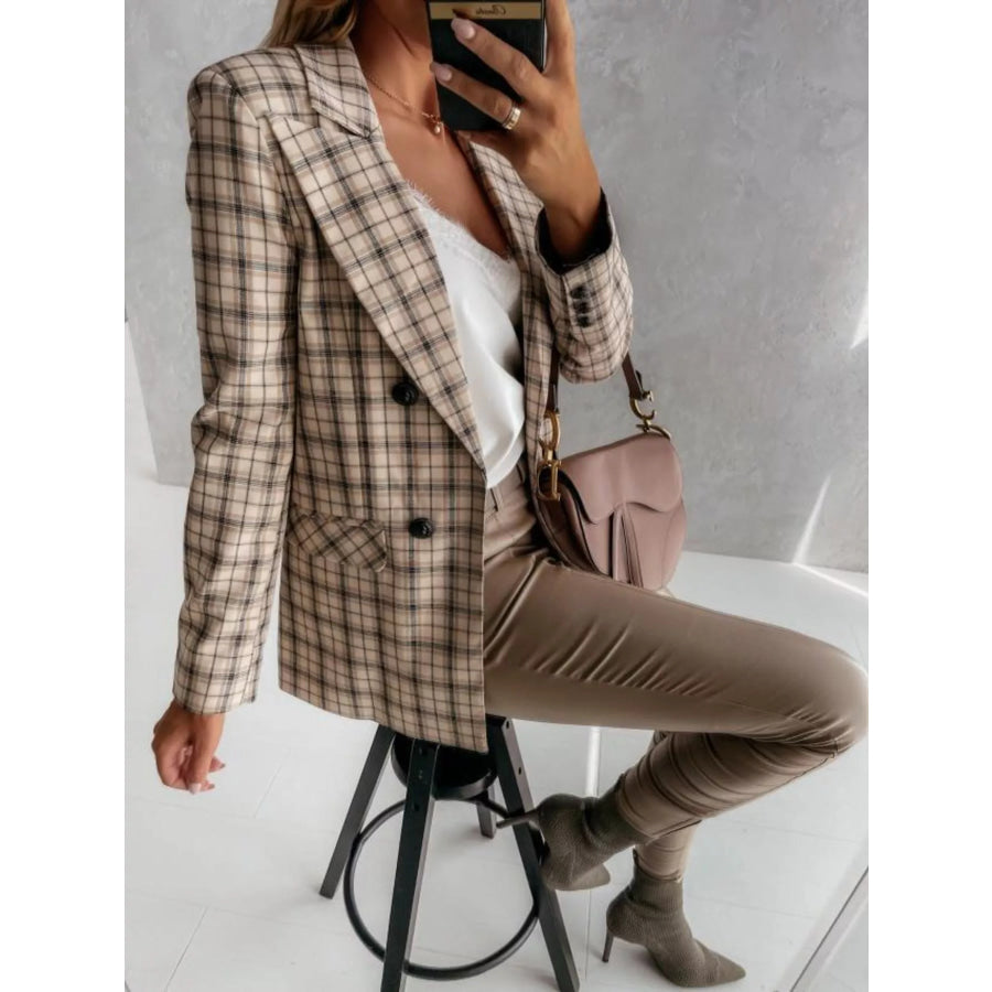Houndstooth Double-Breasted Blazer Apparel and Accessories