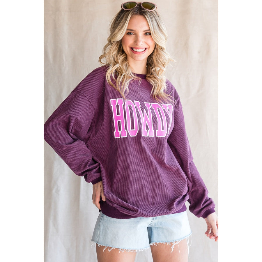 HOWDY Graphic Dropped Shoulder Sweatshirt