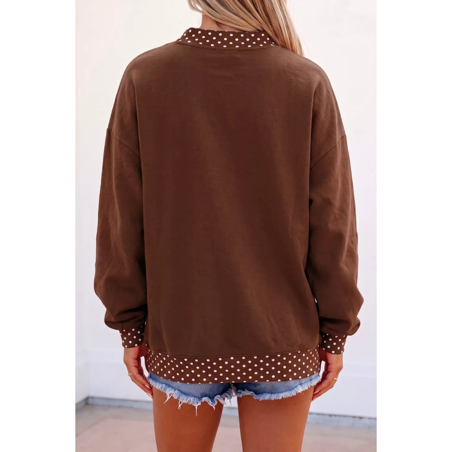 ’HOWDY’ Graphic Polka Dot Trim Sweatshirt Apparel and Accessories