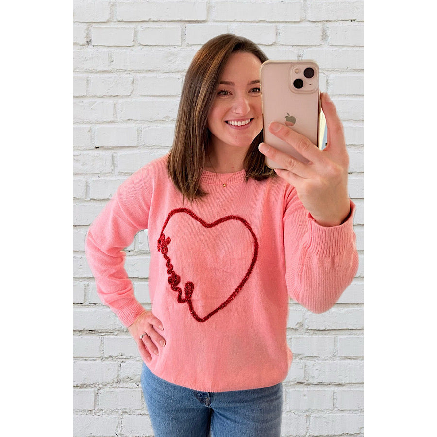 Howdy Heart Pink Sweater WS 104 Sweaters