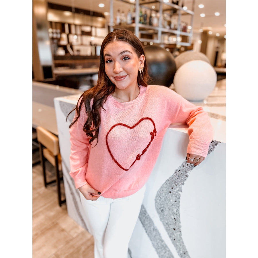 Howdy Heart Pink Sweater WS 104 Sweaters