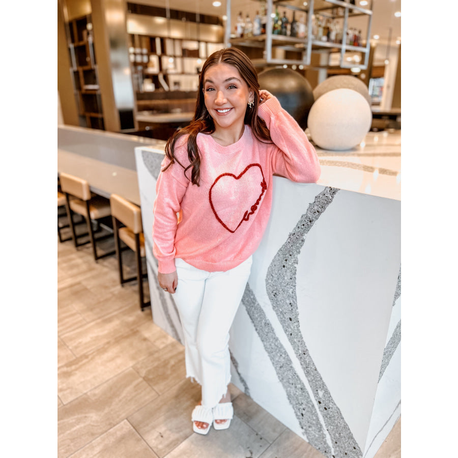 Howdy Heart Pink Sweater WS 104 Sweaters