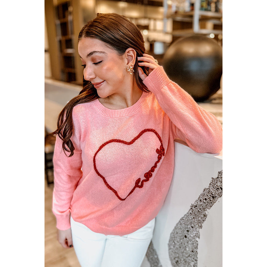 Howdy Heart Pink Sweater WS 104 Sweaters