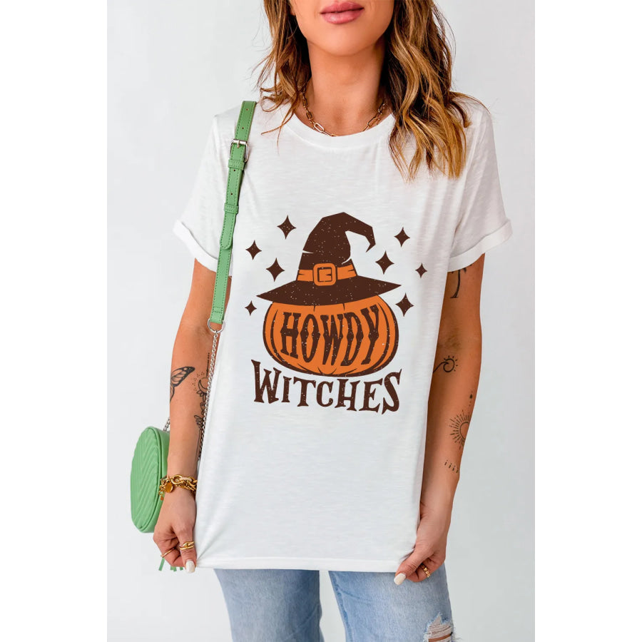 HOWDY WITCHES Round Neck Short Sleeve T-Shirt Apparel and Accessories