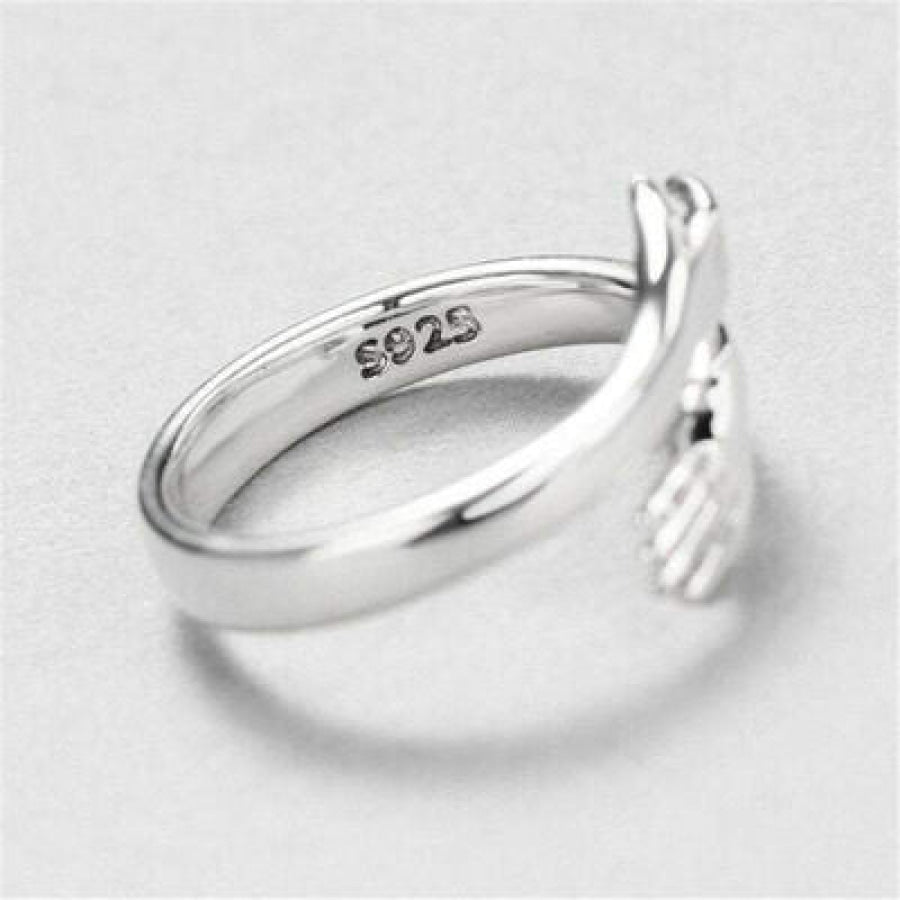 Hug Shape 925 Sterling Silver Bypass Ring Silver / 7 Apparel and Accessories