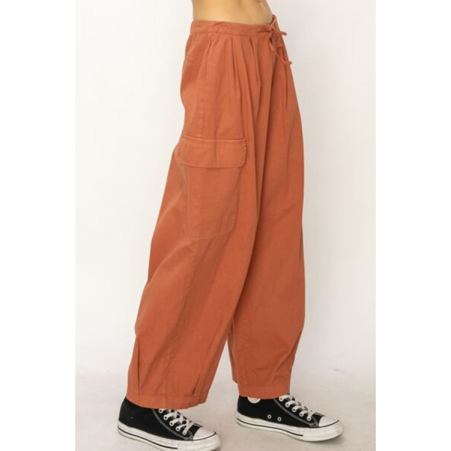 HYFVE Drawstring Cargo Wide Leg Pants Apparel and Accessories