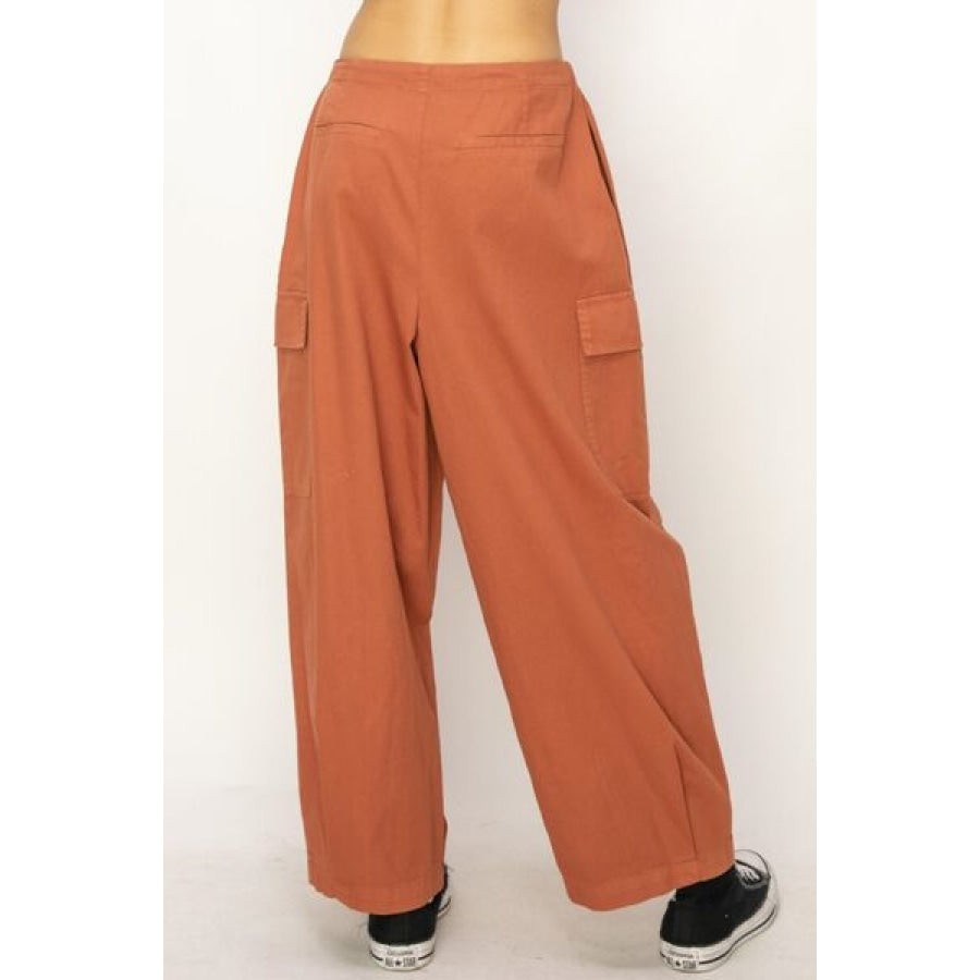 HYFVE Drawstring Cargo Wide Leg Pants Apparel and Accessories