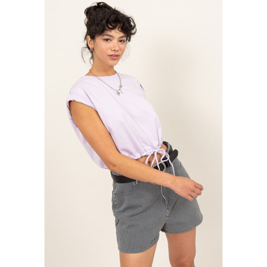 HYFVE Drawstring Hem Crop Top Apparel and Accessories