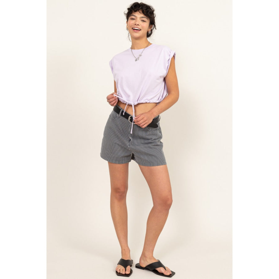 HYFVE Drawstring Hem Crop Top Apparel and Accessories