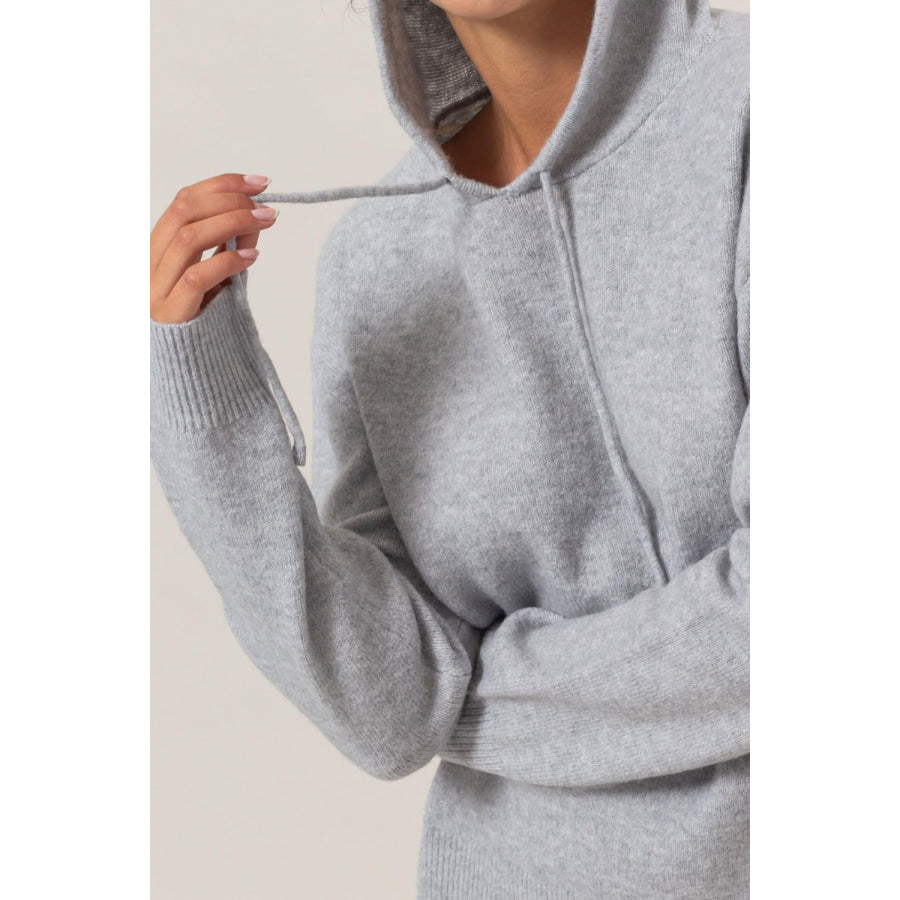 HYFVE Drawstring Long Sleeve Hooded Sweater Apparel and Accessories