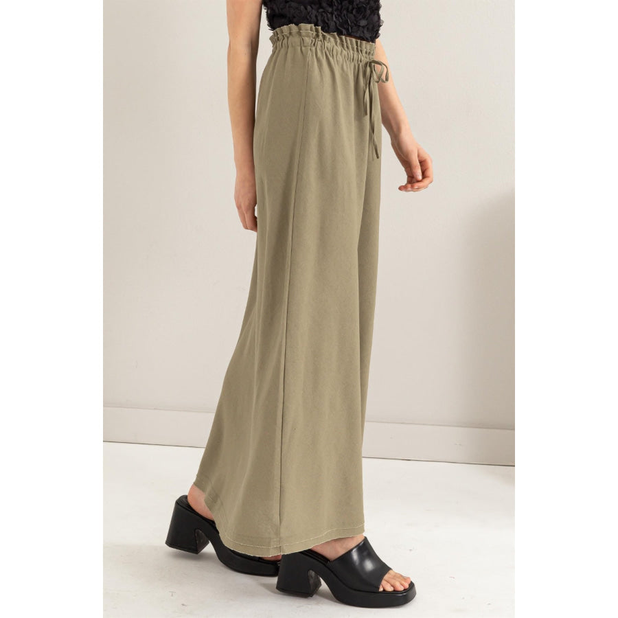 HYFVE Drawstring Washed Linen Maxi Skirt Apparel and Accessories