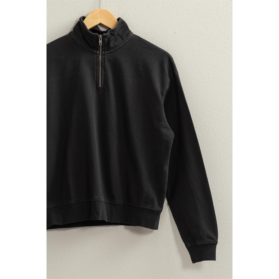 HYFVE Half Zip Drop Shoulder Sweatshirt Apparel and Accessories