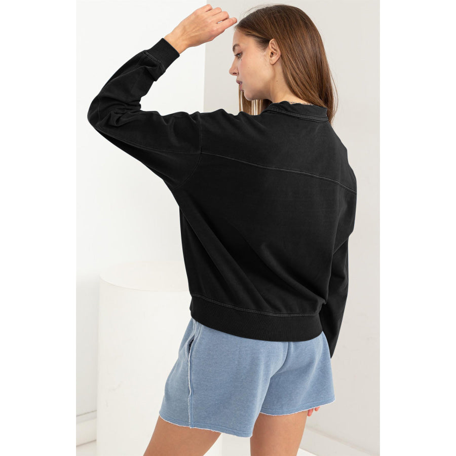 HYFVE Half Zip Drop Shoulder Sweatshirt Apparel and Accessories