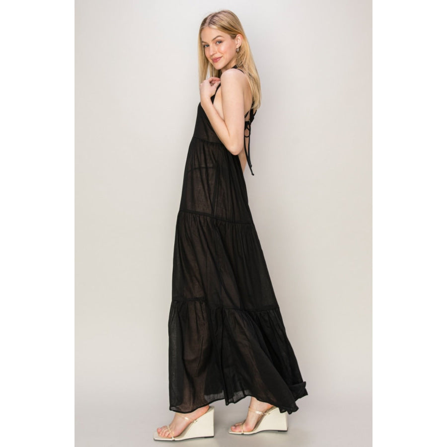 HYFVE Halter Neck Cover Up Maxi Dress Apparel and Accessories