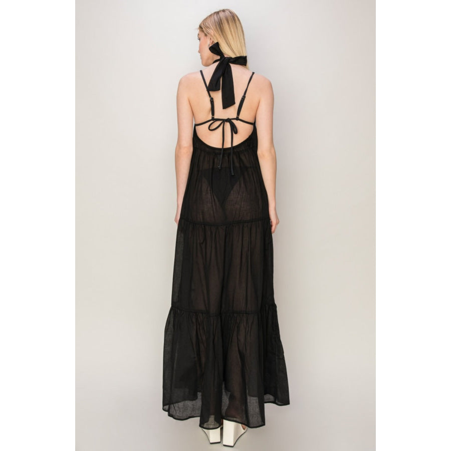 HYFVE Halter Neck Cover Up Maxi Dress Apparel and Accessories