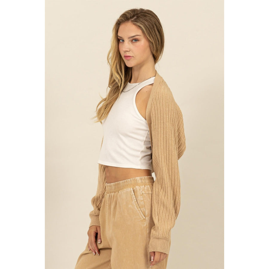 HYFVE Ribbed Knit Bolero Cardigan Apparel and Accessories