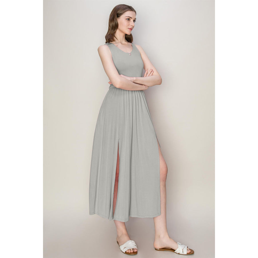 HYFVE Sleeveless Slit Midi Dress Apparel and Accessories