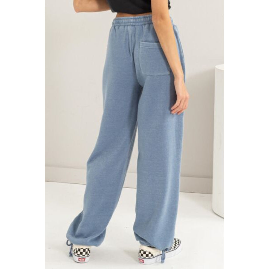 HYFVE Stitched Design Drawstring Sweatpants GRAY BLUE / S Apparel and Accessories