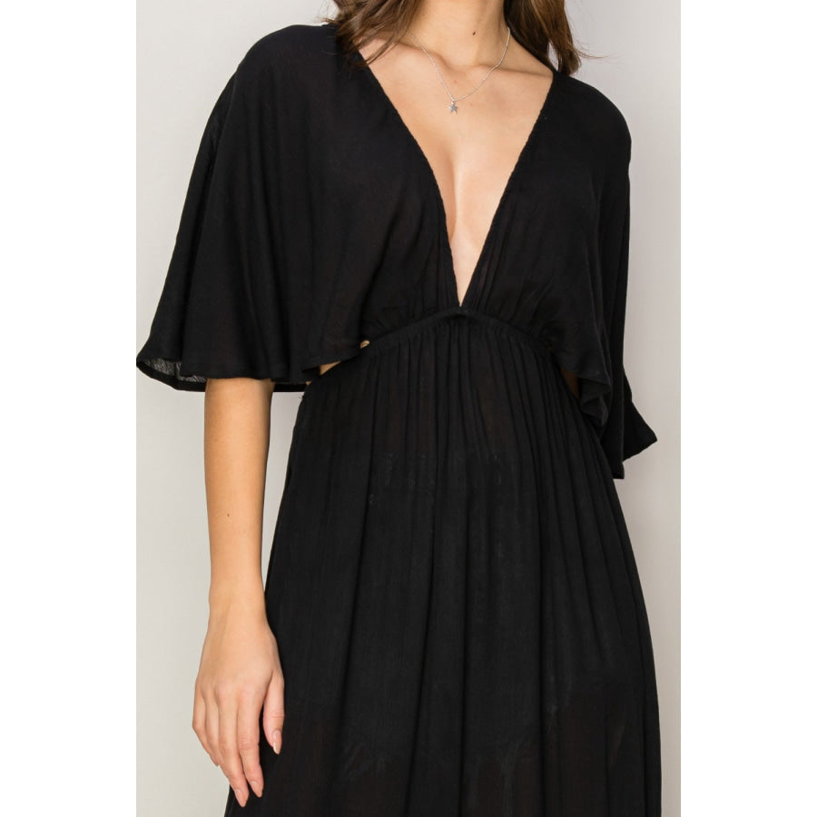 HYFVE Tie Back Maxi Split Cover Up Dress Apparel and Accessories