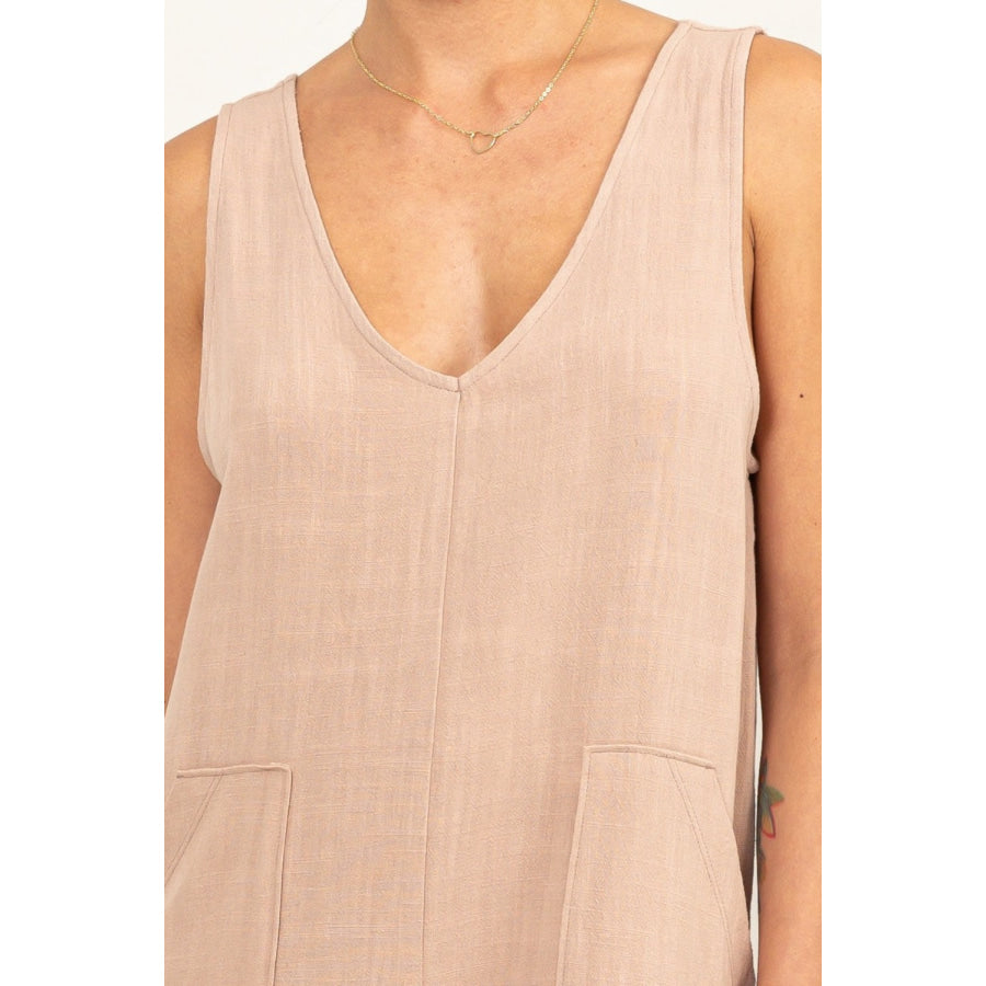 HYFVE V-Neck Sleeveless Romper with Pockets Apparel and Accessories