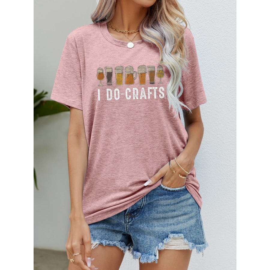 I DO CRAFTS Round Neck T-Shirt Dusty Pink / S