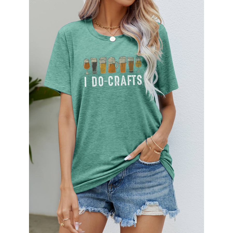 I DO CRAFTS Round Neck T-Shirt Gum Leaf / S