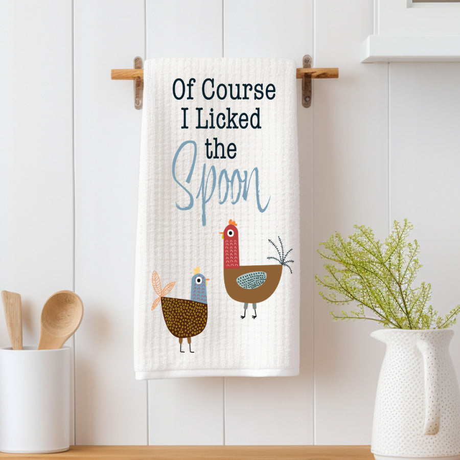 I Licked The Spoon Kitchen Tea Towel Kitchen Towels