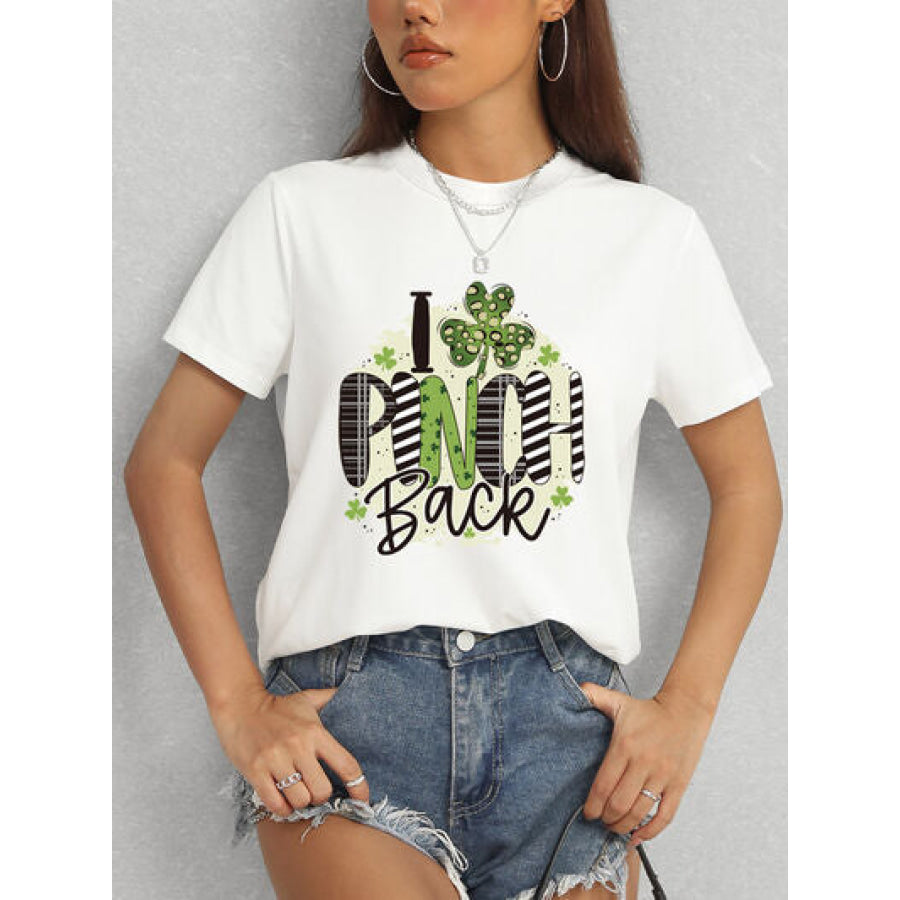 I PINCH BACK Round Neck Short Sleeve T - Shirt White / S Apparel and Accessories